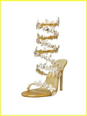 Gladiator Rhinestone Strappy Heeled Sandals Party Prom